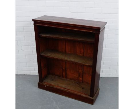 A mahogany  bookcase with adjustable shelves and plinth base, 84 x 88cm  