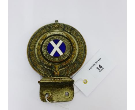 Royal Scottish Automobile Club car badge, No 123, 9.5cm diameter 