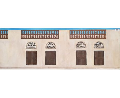 Joanna Casey
Oil on canvas
"Bastakia Dubai", front of a building together with

Susan Keeble
Watercolour
Plant pots and jugs,