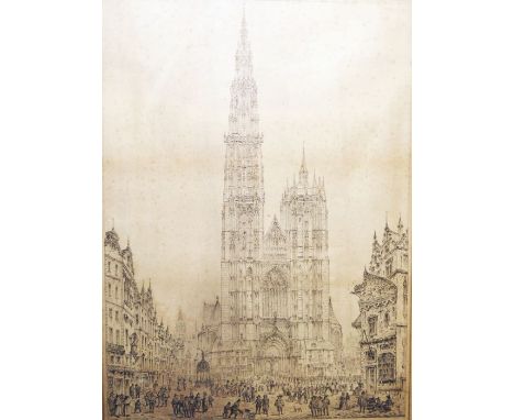 John Coney
Engraving&nbsp;
"Cathedral Antwerp", printed signature to the margin, 54cm x 39.5cm
H M Bateman
Black and white pr