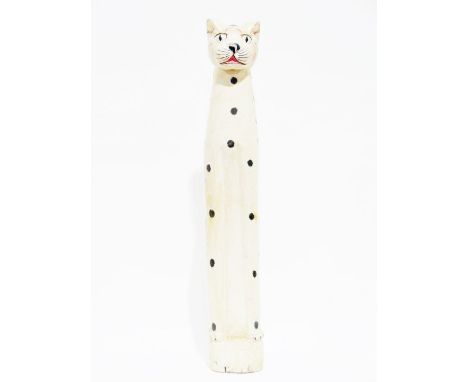 Carved and painted model of a stylised leopard (100cm)