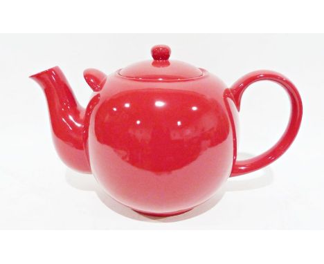 Red glazed over-sized teapot