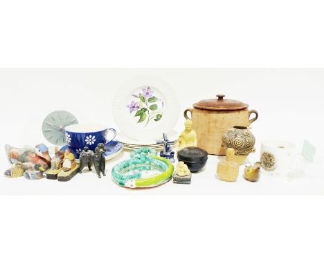 Whittard pottery jug, a set of Royal Cauldon plates designed by Judy Cunningham together with various china and glassware (2 