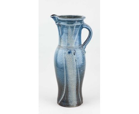 † MICHAEL CASSON (1925-2003); a tall salt glazed jug, impressed MC mark, height 41.5cm.   Provenance: Purchased from the arti