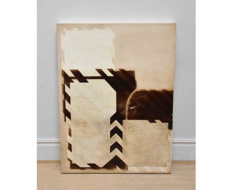 UNATTRIBUTED; 'Series 9', oil on wood, no 4 May-June 1973, indistinctly signed Paul ****, 126 x 91cm, unframed.Provenance: Es