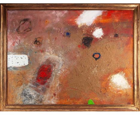 † ROBIN WELCH (1936-2019); ‘Pitjantjatjara Land’, mixed media on canvas on board, titled, signed and dated 2000 verso, 75.5 x