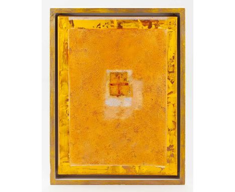 † ROBIN WELCH (1936-2019); ‘Yellow', mixed media on canvas, titled, signed and dated 2011 verso, 40 x 30cm, framed.Provenance