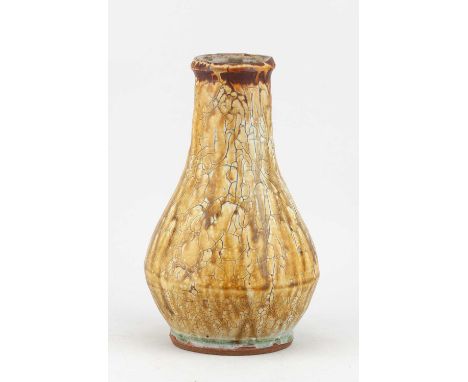 † MIKE DODD (born 1943); a stoneware bottle covered in porphyry ash crackle glaze, impressed MJD mark (glazed filled), height