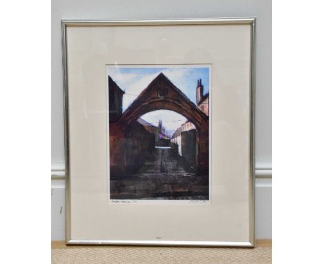† HAROLD FRANCIS RILEY DL DLITT FRCS DFA ATC (1934-2023); signed limited edition print, 'Sunday Washing', 1/50, 36 x 27cm, fr