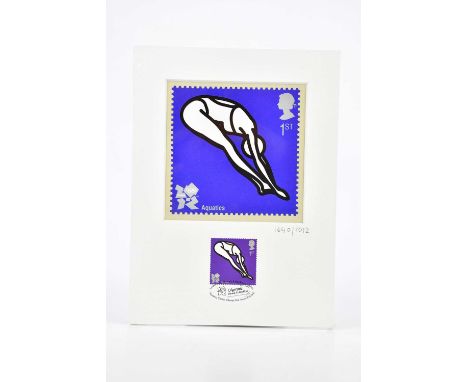 JULIAN OPIE; 'Aquatics - Diver', print from London 2012 Olympic Venues Collection, edition of 2012, hand numbered lithograph 