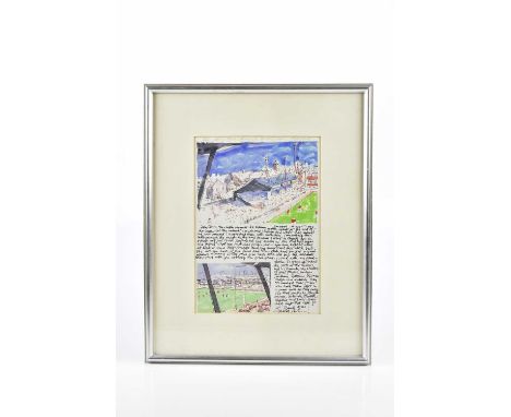 HAROLD FRANCIS RILEY DL DLITT FRCS DFA ATC (1934-2023); signed print, rugby players on pitch, with text, inscribed 'For my de