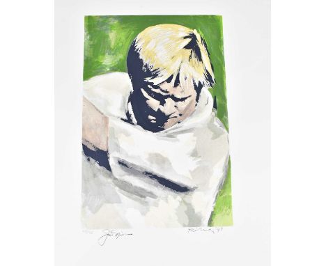 † HAROLD FRANCIS RILEY DL DLITT FRCS DFA ATC (1934-2023); pencil signed limited edition print, 'Jack Nicklaus', 20/75, furthe