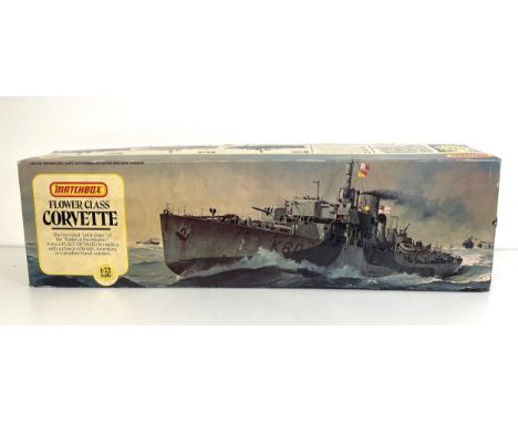 A Matchbox 1:72 scale model of a Flower Class Corvette, boxed, unassembled, PLEASE NOTE WE HAVE NOT CHECKED THAT ALL PIECES A