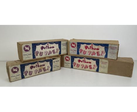 A large Pelham Puppet, Lullabelle, and three others, Old Lady, Mr Turnip, and the Fairy, all boxedFairy is in a box marked Ar