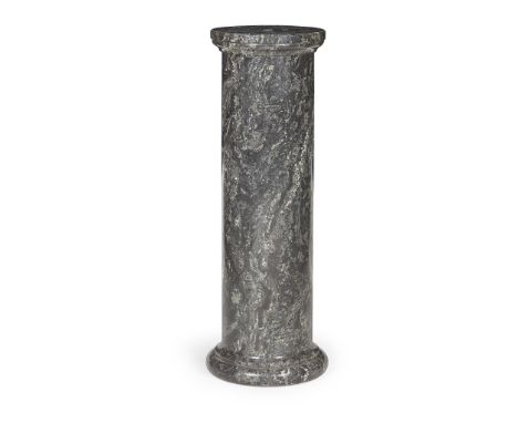 SCAGLIOLA COLUMN 19TH CENTURY of Doric form simulating green serpentine marble(35cm diameter, 108cm high)