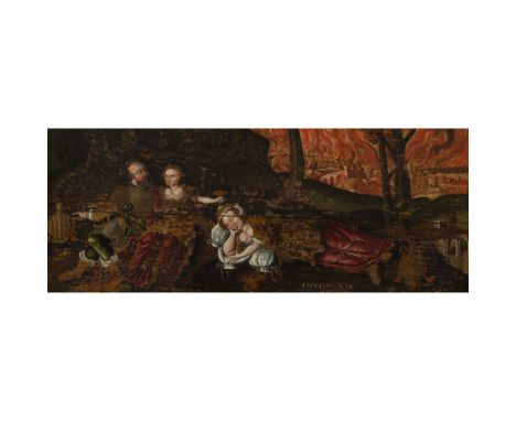 17TH CENTURY SCOTTISH SCHOOL THE DAUGHTERS OF LOT, GENESIS XIX, VS. 30-32 Inscribed ‘GENESIS XIX’ and dating from c.1605-1627