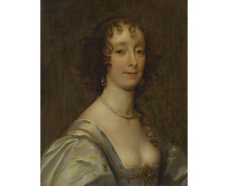 MANNER OF SIR PETER LELY PORTRAIT OF A LADY SAID TO BE LADY EVELYN Oil on panel, and a companion portrait, said to be the Duc