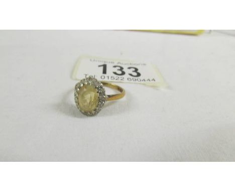 A 9ct gold cluster ring, size K half.