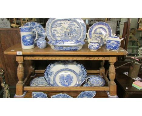 22 pieces of blue and white china including Spode, Booth's etc.,