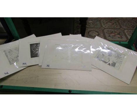 Pablo Picasso (1881-1973) Collection of 6 prints Vollard suite mainly nudes circa 1956. All mounted but unframed, approx over