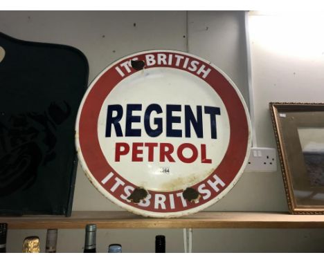 A Regent petrol enamel sign.