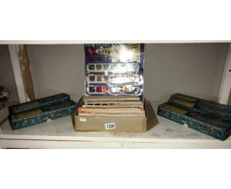 A quantity of Chad Valley 'Give a Show' projector slides and five empty boxes.