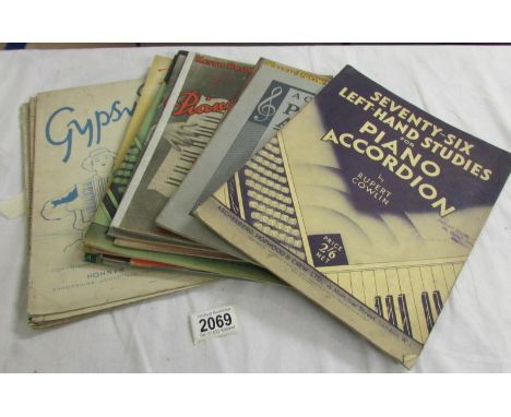 A quantity of music for piano accordion.