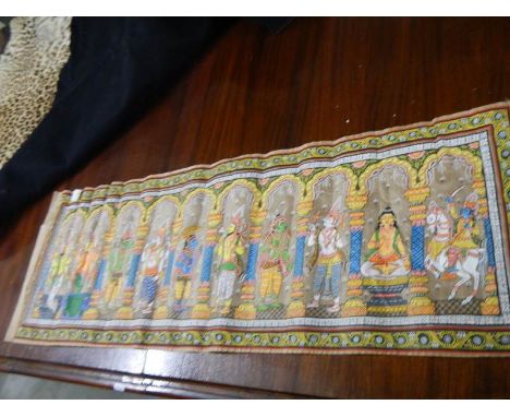 An Indian panel of 'Linen' paper, 104 x 35 cm.