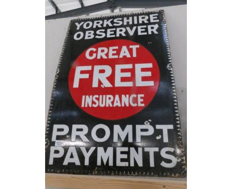 A Yorkshire Observer enamel sign.