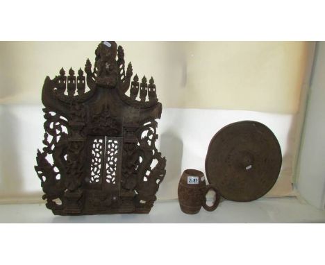 3 old carved wood items including ethnic. ****Condition report**** Postage to Mainland UK £40+VAT=£48
Mug in good condition.
