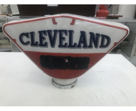 A glass Cleveland petrol globe