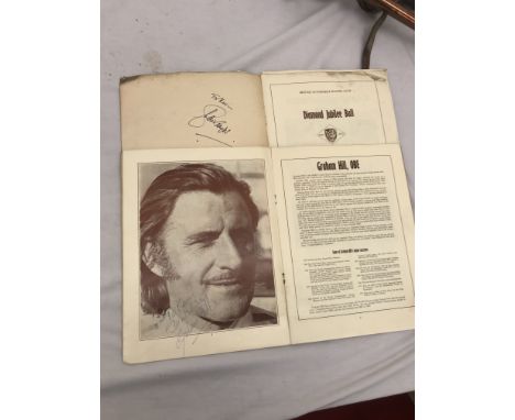 Graham Hill autograph together with Shaw Taylor autograph at BARC Diamond Jubillee Ball