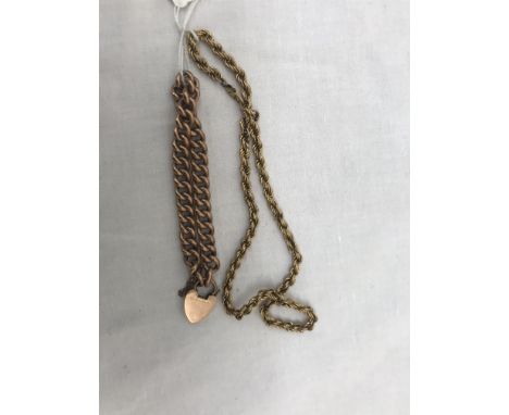 9ct charm bracelet and rope chain