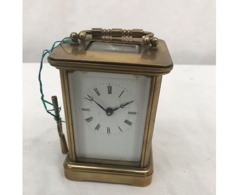 A brass carriage clock
