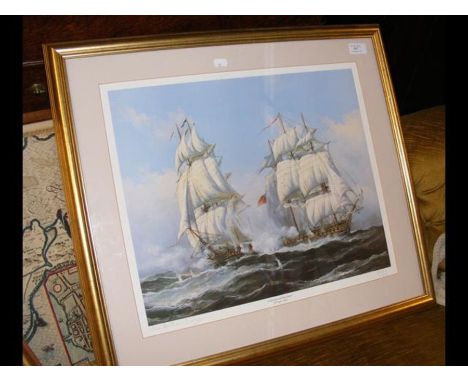 A Limited Edition Bentham-Dinsdale? coloured print - framed and glazed 