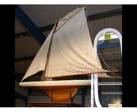 A model gaff rigged yacht