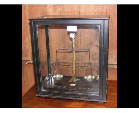 A set of old laboratory scales