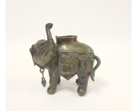 Chinese bronze censer in the form of an elephant. Height 15cm.