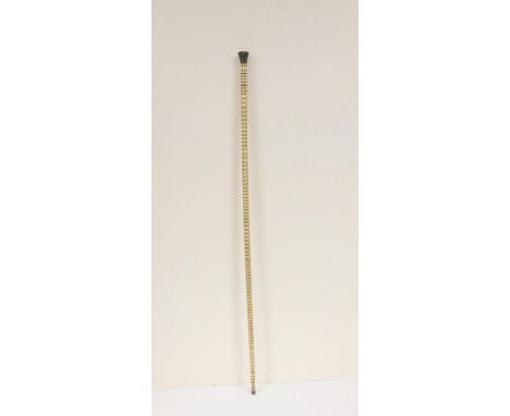 19th century shark vertebrae walking stick with horn pommel. Length 83cm.