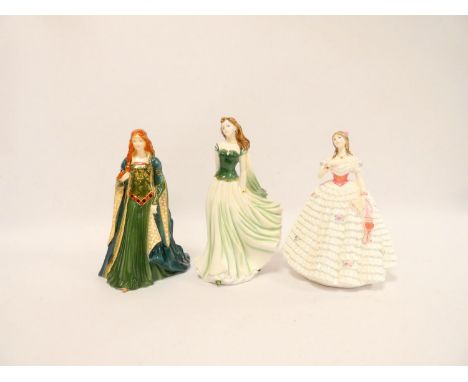 Royal Worcester Limited Edition figurine, The Princess of Tara; also two others, Royal Worcester and Royal Doulton.&nbsp; (3)