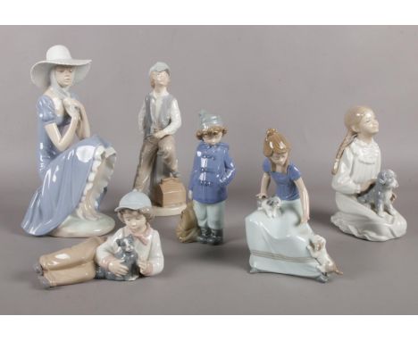 Six Nao by Lladro figurines. (tallest 29cm)  