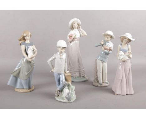 A quantity of Nao by Lladro figures. (5) (tallest 31cm)  