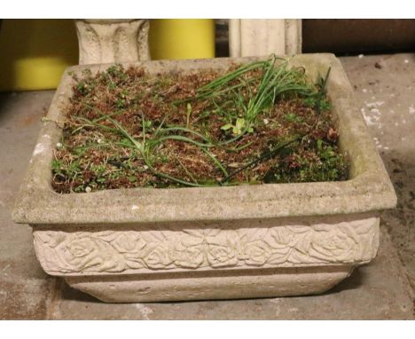 A garden planter (51cm height 51cm width) &amp; pedestal stand.(68cm height 27cm width)  