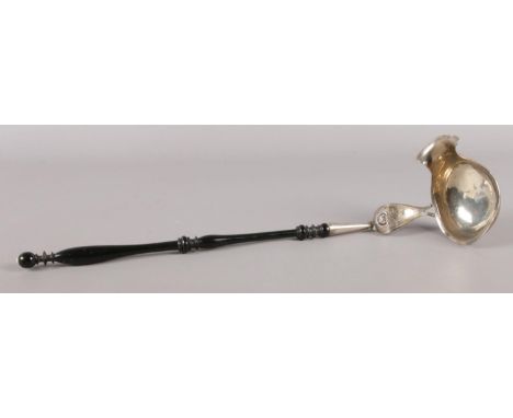 A 19th century German silver ladle, c.1850 makers mark to verso.  