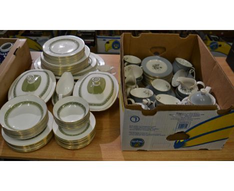 A Royal Doulton part dinner service 'Rondelay' pattern and a Royal Doulton part tea service 'Rose Elegance'