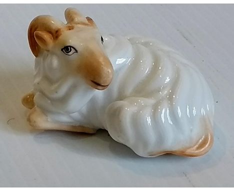 Royal Worcester netsuke, modelled as a ram, c.1913, without damage or repair