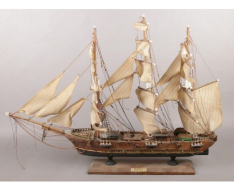 A wooden scale model of a galleon. 'Fragata Siglo XVIII'.  