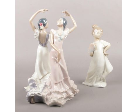 Two Lladro/Nao figurine's. Lladro ' Ole Flamenco' No 5601 &amp; Nao girl with fan.  