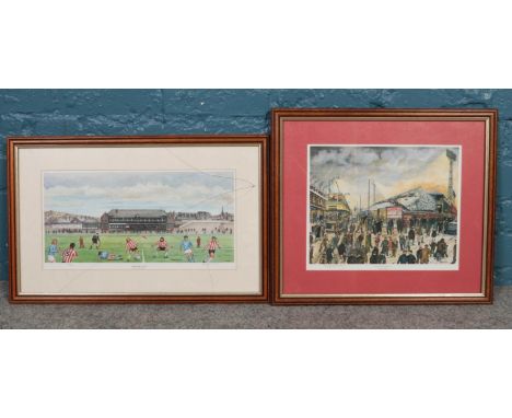 Two Terry Gorman framed prints. 'Football Special', 'Memory Lane' limited edition 217/500, both signed.  