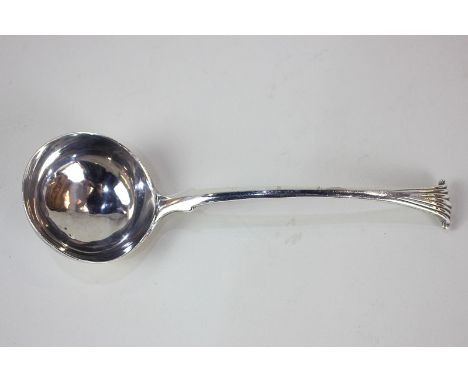 A George III silver Onslow pattern sauce ladle, maker Thomas Dene, London, date mark worn, circa 1765